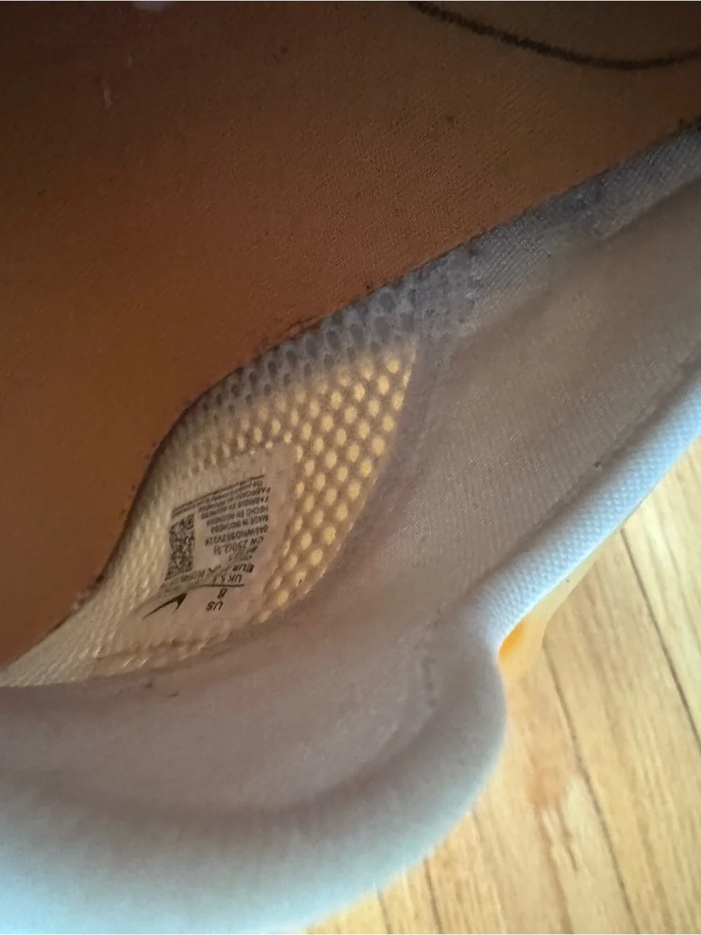 Nike Women’s White and Orange Casual Slip-On Sneakers